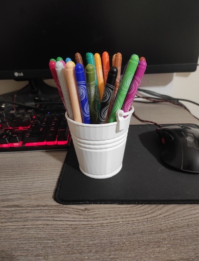 bucket handle flower pot office box toy gadget easy print 3d print model - Mito3D