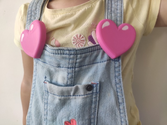buckle dungarees heart fashion bib baquero play pink clothing children girls 3d print model - Mito3D