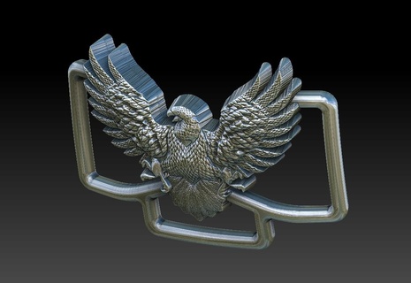 buckle eagle art 3d print model - Mito3D
