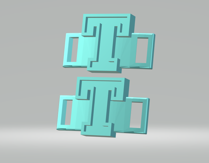 toka t letter bağcıklar klips kablolar ayakkabı kordon dantel pass through mektup 3d print model - Mito3D