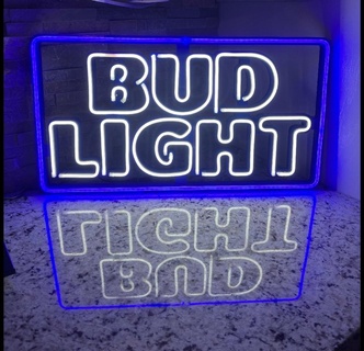bud light led neon 3d print model - Mito3D