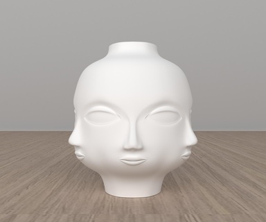 buddha-face vase tool vase buddha face home pot  3d print model - Mito3D