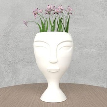 buddha face vaso attrezzo pianta pentola fiori 3d print model - Mito3D