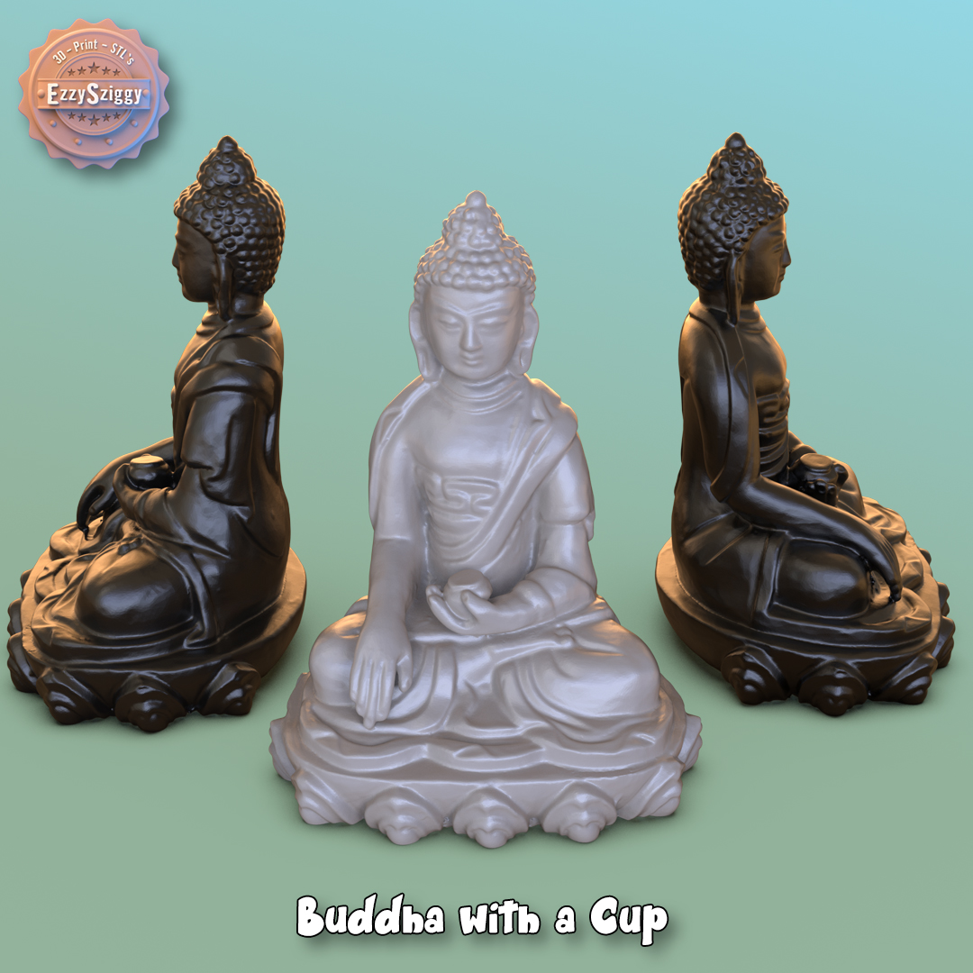 buddha a cup home statue sculpture wood carving art relegion meditation 3d model jolly buddhism budai 3D print model - Mito3D