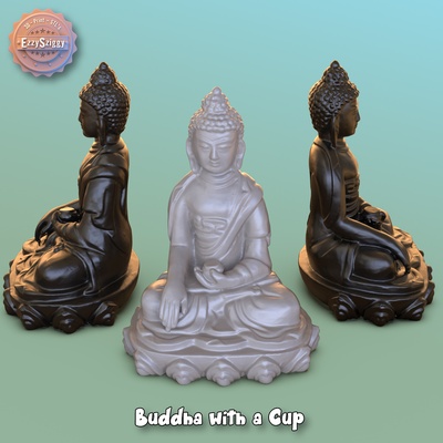 buddha a cup home statue sculpture wood carving art relegion meditation 3d model jolly buddhism budai 3d print model - Mito3D
