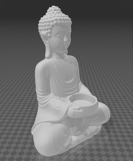 buddha candela titolare supporto scultura arte seduto 3d print model - Mito3D
