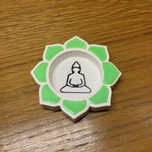 Bouddha bougie titulaire soutien base 3d print model - Mito3D