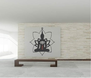 Buddha Blume Herz Kunst Mode Haus Meditation Buddhismus spirituell Dekoration Entspannung Yoga Tabellen lackig Illustration 3d print model - Mito3D