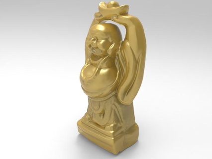 buddha golden ingot laughing 3d print model - Mito3D