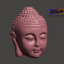 buddha head 3d scan made hollow art led makerbotdigitizer meshmixer sculpture statue scans replicas 3d print model - Mito3D