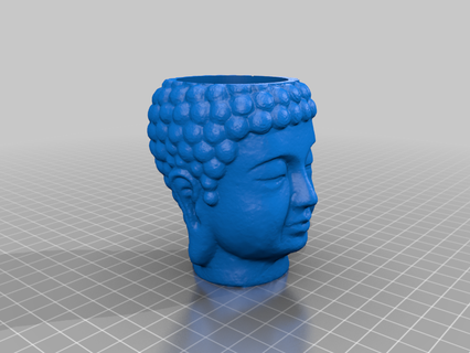 buddha testa fioriera arredamento decorazione deco casa 3d print model - Mito3D