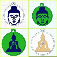 buddha-Schlüsselanhänger-meditation x2 verschiedene Schlüssel-ring buddha 3d print model - Mito3D