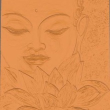 buddha lotus flower art plate decoration detail pretty one modern asia calm 3d print model - Mito3D