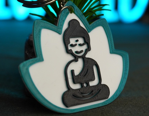 buddha meditation keychain peace 3d print model - Mito3D