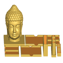 buddha pubblicalo Nota penna USB sd micro titolare supporto modulare ufficio scrivania organizzatore matita post it inviare 3d print model - Mito3D
