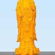 bouddha stand lotus l'art 3d print model - Mito3D