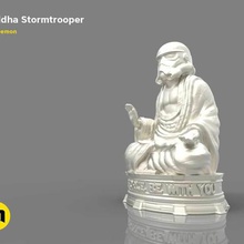 buddha stormtrooper Kunst unreal - Spielzeug statue komisch design 3d print model - Mito3D