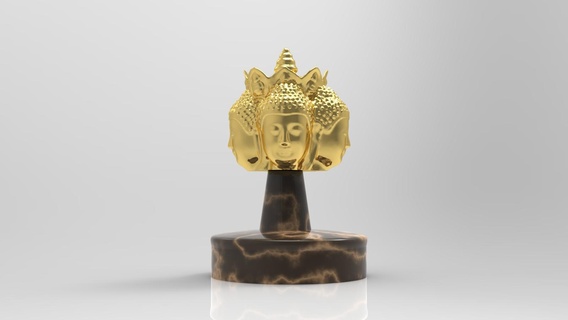 Bouddha thaïlandais art statue sculpture tête unique décoration bureau base Tibet décor Bureau Inde Thaïlande l'amour soutien 3d print model - Mito3D