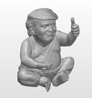 buddha trump Art bust funny 3d print model - Mito3D