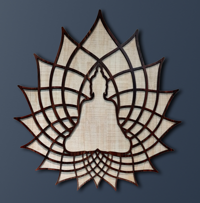 buddha two layer laser cut wall art art spirituality buddhism peace meditation nirvana 3d print model - Mito3D