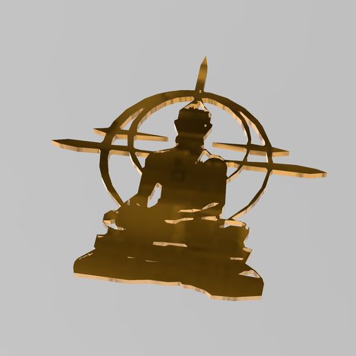 Buda parede arte zen chi relaxar espiritual poster escritório escrivaninha restaurante 3d impressão 3D print model - Mito3D