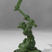 buff scythe goblin game dnd dungeons dragons miniature miniatures rpg tabletop wargaming toy accessories 3d print model - Mito3D