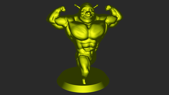 devetüyü rengi Shrek komik swole meme 3d print model - Mito3D