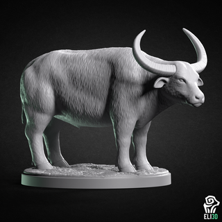 bufalo animale animali figura figurina miniatura satue scultura fauna selvatica palude ox mucca mantello acqua 3d print model - Mito3D