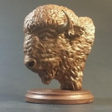 buffalo bust art bison cow animal wildlife statue bull horns american 3d print model - Mito3D