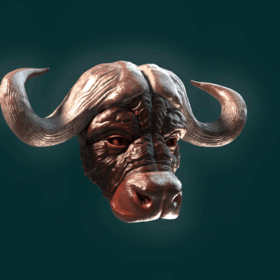 buffalo mask animal 3d print model - Mito3D