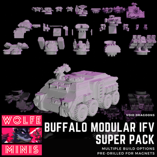 buffalo modular ifv super pack space marines rhino sisters battle imperial guard 42k war hammer tank 28mm joytoy mcfarlane rogal dorn leman russ 3d print model - Mito3D