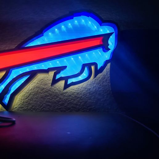 bufalo duvar logo Led nfl Futbol logosu bufalobiler 3D print model - Mito3D