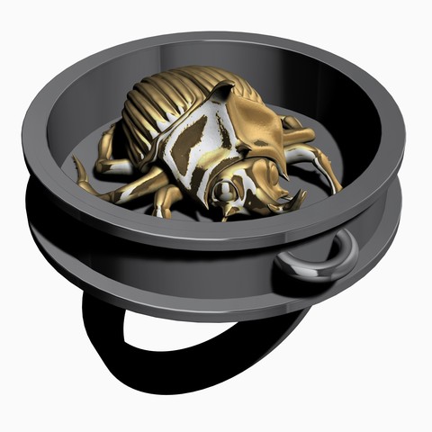 bug jewelry animals ring beatle 3D print model - Mito3D