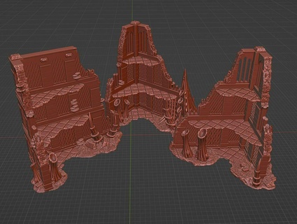 bug infested 3 story ruins combo 3in1 terrain wh40k wargaming tyranid alien spore legion chaos base xenos city miniature 3d print model - Mito3D