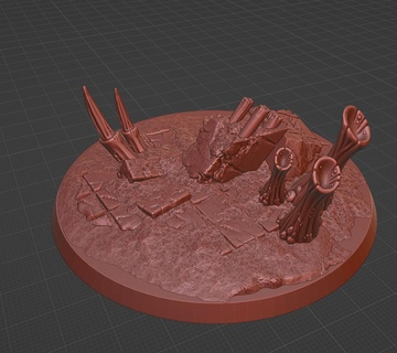 insecto infestada bases 90mm terreno wh40k juego guerra tiránido extraterrestre espora legión caos base xenos ciudad miniatura 3d print model - Mito3D