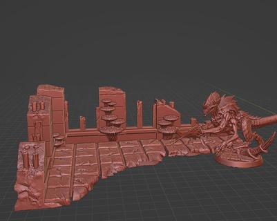 bug infested floor ruins 1 terrain wh40k wargaming tyranid alien spore legion chaos base xenos city miniature 3d print model - Mito3D