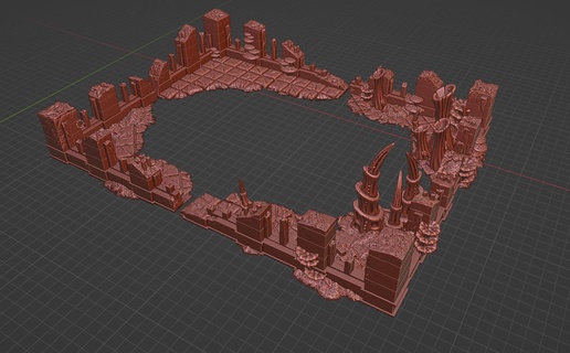 bug infested floor ruins 4 terrain wh40k wargaming tyranid alien spore legion chaos base xenos city miniature 3d print model - Mito3D