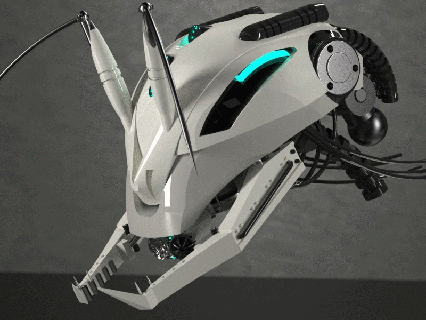 insecto robot cabeza artilugio robótica robots bots electrónica 3d print model - Mito3D