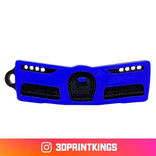 bugatti chiron clé chaîne trousseau clés multicolore multimaterial porte 3D print model - Mito3D