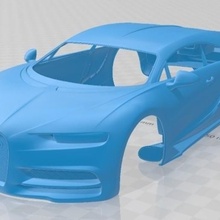bugatti chiron 2017 imprimable corps voiture Jeu fente scalextric tamiya rc miniz radio contrôle loisir 1 24 28 32 18 robot d'exploration 3d print model - Mito3D