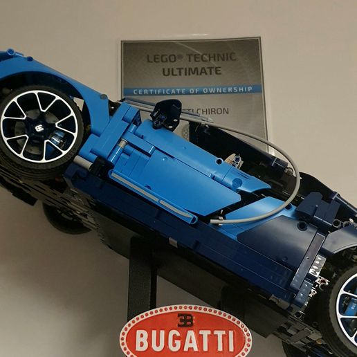 bugatti chiron lego stand + logos 3D print model - Mito3D