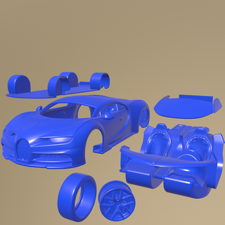 bugatti chiron sport 2019 printable car separate parts body slot 1-10 scalextric tamiya rc miniz crawler kyosho axial traxxas micro 3d print model - Mito3D