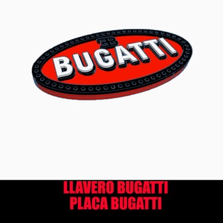 bugatti key ring badge bugatti cart car keychain ender anet plate decoration art 2d  3d print model - Mito3D