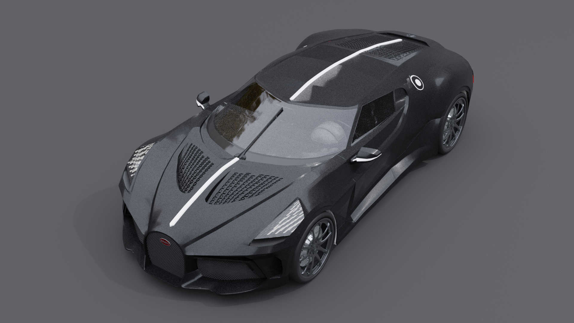 bugatti voiture noire sport 3D print model - Mito3D