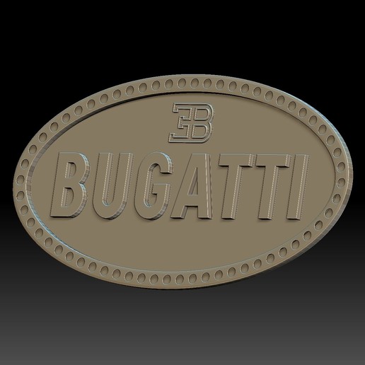 bugatti logo divers logotype voiture auto 3D print model - Mito3D