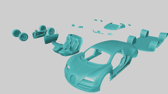 bugatti veyron gli sport macchina veloce più mille dollari super dettagliata 2door 2009 2010 2011 2012 2013 supercar 3d print model - Mito3D