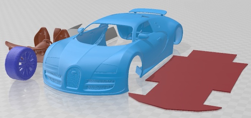 bugatti veyron super sport 2012 druckbar wagen spiel slot scalextric tamiya rc miniz hobby mikro druckguss 3d print model - Mito3D