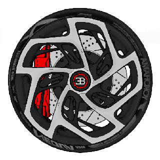 bugatti veyron wheels front rear mount wheel car detail high poly rim tire race tread accessories 3d print model - Mito3D