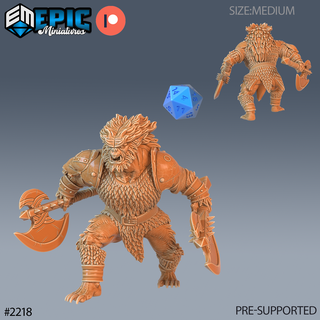 bugbear warrior axe dnd miniature tabletop miniatures gaming monster 3d model rpg dndminis stl file epic-miniatures dndminiatures 3dprint 3dminiature printedminis 3dprinting dungeon fantasy roleplaying dragon undead pre-supported 3d print model - Mito3D