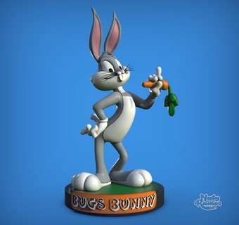 bugs bunny fanart cartoon comic 3dart toy collectible art stylized 3d print model - Mito3D